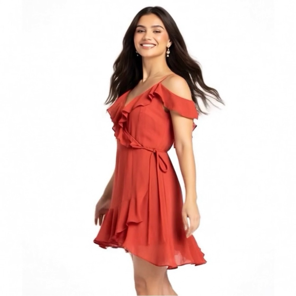 Willow & Clay Cold-Shoulder Wrap Dress